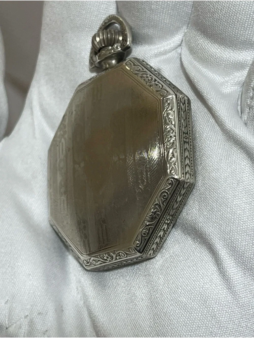 1924 Elgin Art Deco Pocket Watch 17J 12s Octagon RUNS Illinois Spartan Knife Set
